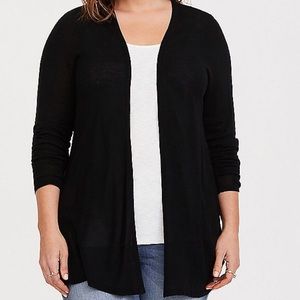 Torrid Black lace up back cardigan